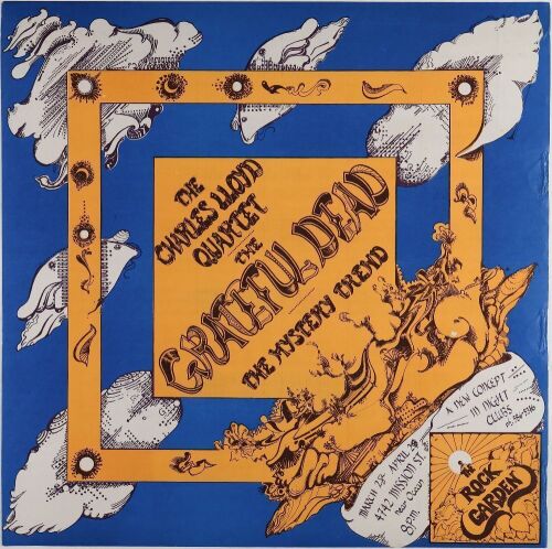 1967 AOR-2.212 Grateful Dead Charles Lloyd Quartet The Rock Garden Poster Excellent 79