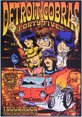 2004 Detroit Cobras The Troubador Poster Mint 93