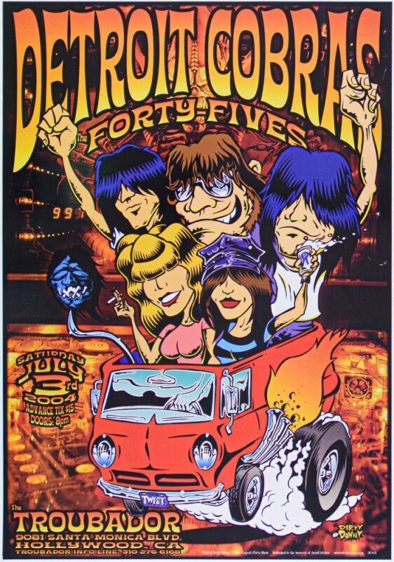 2004 Detroit Cobras The Troubador Poster Mint 93