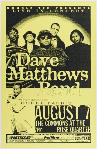 1995 Dave Matthews Band The Commons at the Rose Quarter Portland Poster Mint 91