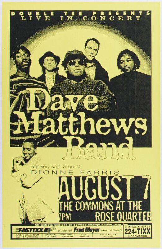 1995 Dave Matthews Band The Commons at the Rose Quarter Portland Poster Mint 91