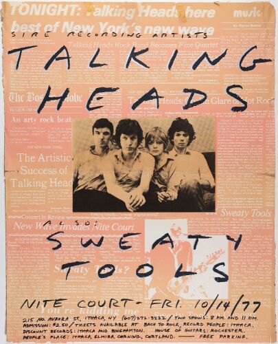1977 Talking Heads Nite Court Ithaca Poster Extra Fine 61