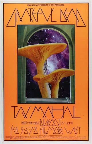 1970 BG-216 Grateful Dead Taj Mahal Fillmore West Poster Near Mint 83