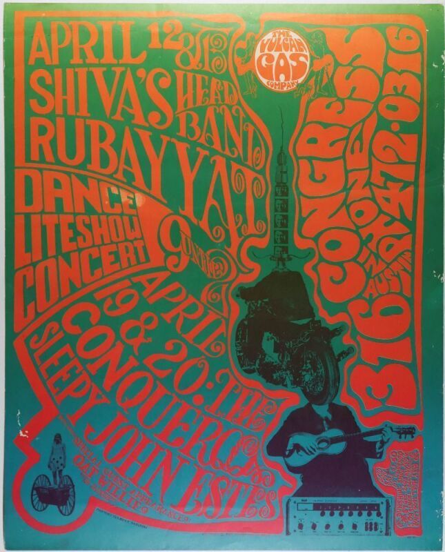 1968 VG-19 Shiva's Headband Vulcan Gas Company Poster Extra Fine 65