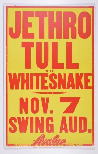 1980 Jethro Tull Swing Auditorium Poser Near Mint 83