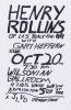 1985 Henry Rollins Wilsonian Ballroom Flyer Near Mint 89