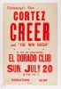 1960s Cortez Greer and The New Breed The El Dorado Club Poster Excellent 79