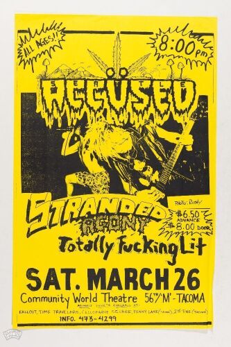 1988 The Accused Community World Theatre Tacoma Poster Near Mint 89