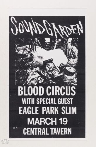 1988 Soundgarden Blood Circus The Central Tavern Seattle Poster Mint 91