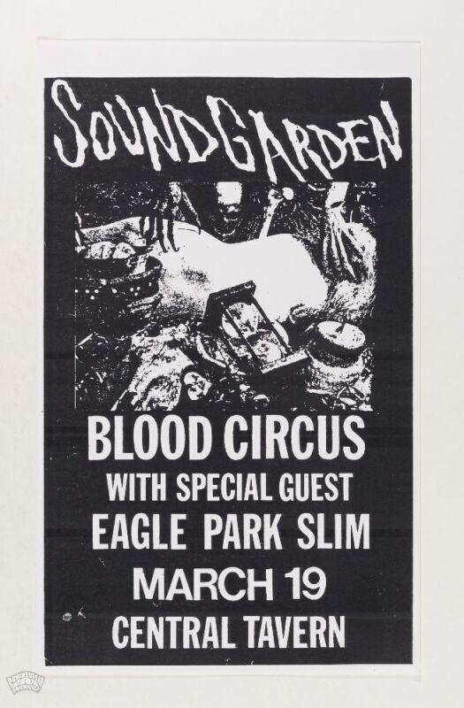 1988 Soundgarden Blood Circus The Central Tavern Seattle Poster Mint 91
