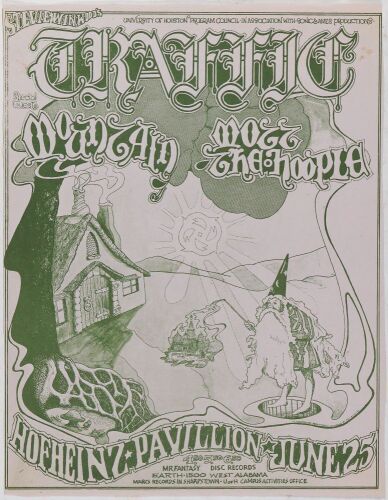 1970 Traffic Hofheinz Pavilion Handbill Near Mint 89