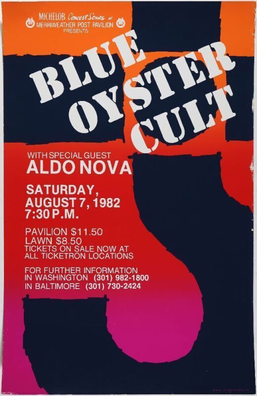 1982 Blue &Ouml;yster Cult Merriweather Post Pavilion Poster Excellent 79