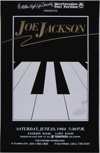 1984 Joe Jackson Merriweather Post Pavilion Poster Mint 91
