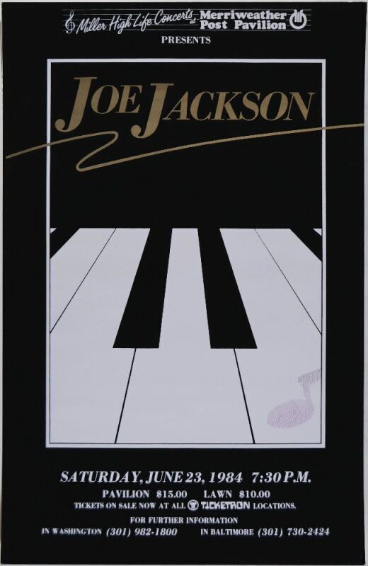 1984 Joe Jackson Merriweather Post Pavilion Poster Mint 91
