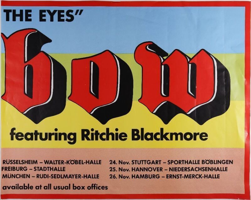 1982 Rainbow Germany Tour Poster Excellent 79