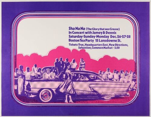 1970 Sha Na Na Boston Tea Party Finale Poster Near Mint 89