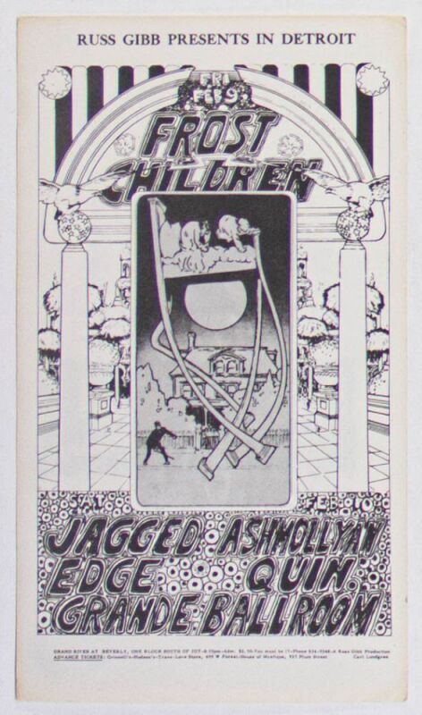 1968 G/G-680209 Frost Jagged Edge Grande Ballroom Detroit Postcard Excellent 77