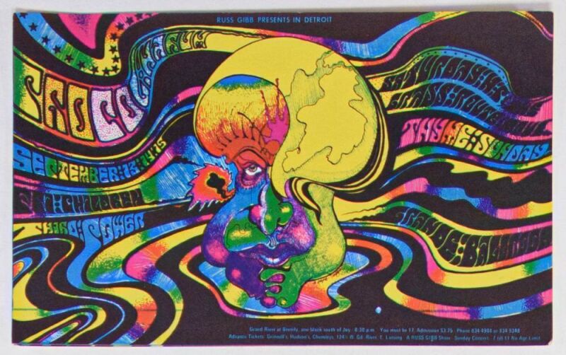 1968 G/G-680913 Procol Harum Grande Ballroom Detroit Postcard Excellent 79