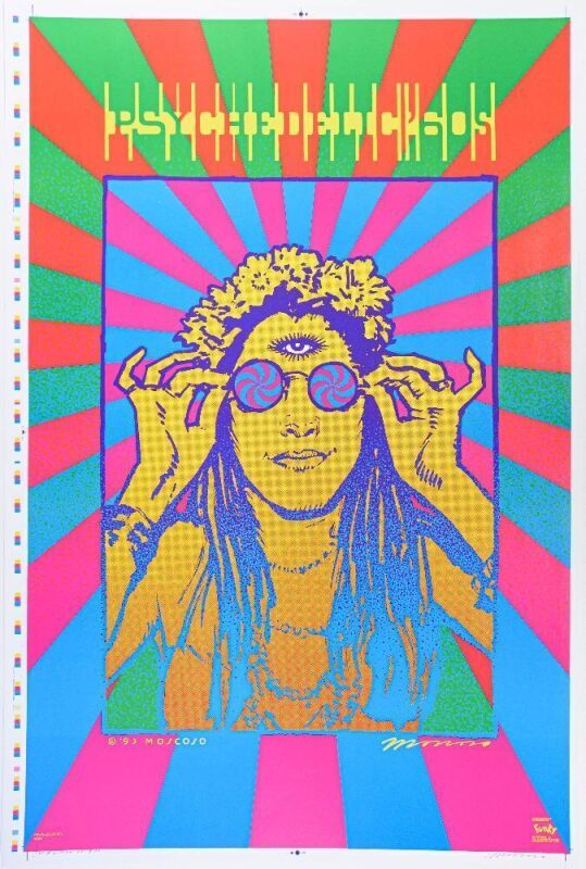 1993 Victor Moscoso Psychedelic 60s Printers Proof Signed Moscoso Poster Near Mint 87