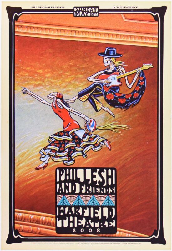 2008 BGP-360 Phil Lesh & Friends The Warfield Theatre Poster Near Mint 85