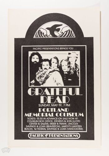 1974 Grateful Dead Portland Memorial Coliseum Poster Near Mint 87