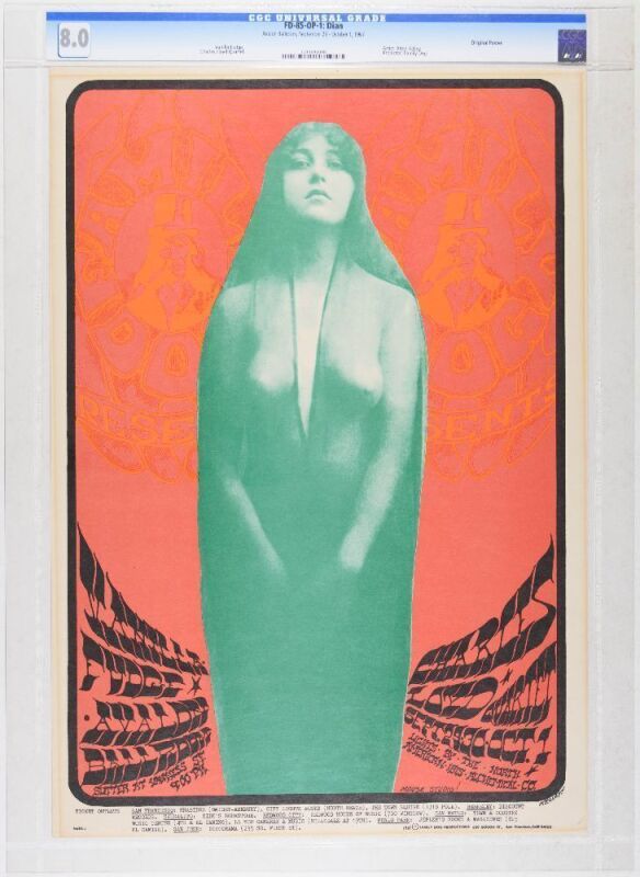 1967 FD-85 Vanilla Fudge Charles Lloyd Quartet Avalon Ballroom Poster CGC 8.0