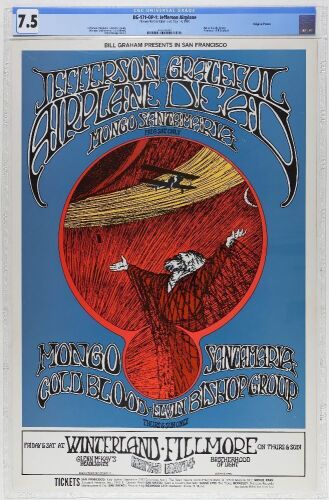 1969 BG-171 Grateful Dead Jefferson Airplane Fillmore West Poster CGC 7.5