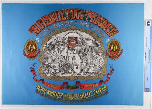 1967 FD-79 Big Brother Janis Joplin Blue Cheer 1601 W Evans Street Denver Large Version Poster CGC 4.5