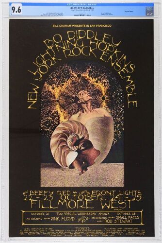 1970 BG-253 Pink Floyd Bo Diddley Fillmore West Poster CGC 9.6