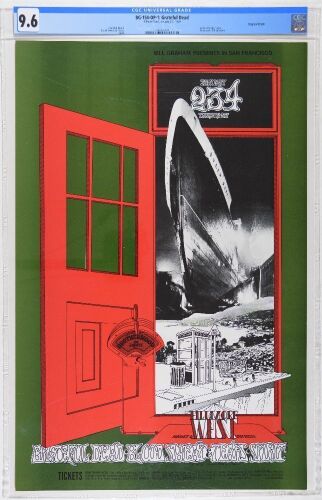 1969 BG-154 Grateful Dead Spirit Fillmore West Poster CGC 9.6