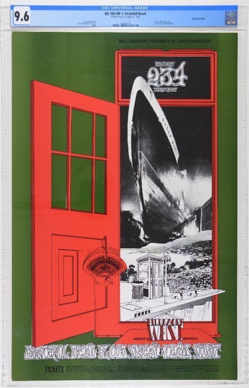 1969 BG-154 Grateful Dead Spirit Fillmore West Poster CGC 9.6