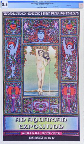 1969 AOR-3.2 David Byrd Woodstock Festival Wallkill New York Poster CGC 8.5