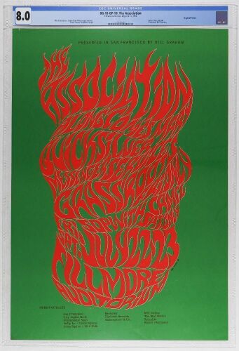 1966 BG-18 The Association Grass Roots Sopwith Camel Fillmore Auditorium Poster CGC 8.0