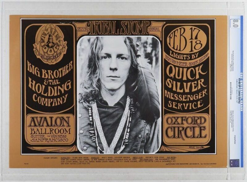 1967 FD-48 Big Brother Janis Joplin Avalon Ballroom Poster CGC 8.0