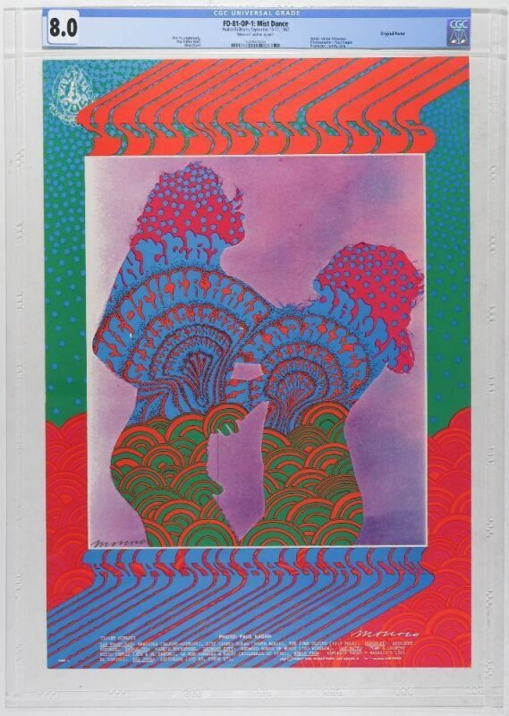 1967 FD-81 The Youngbloods The Other Half Avalon Ballroom Signed Moscoso Poster CGC 8.0