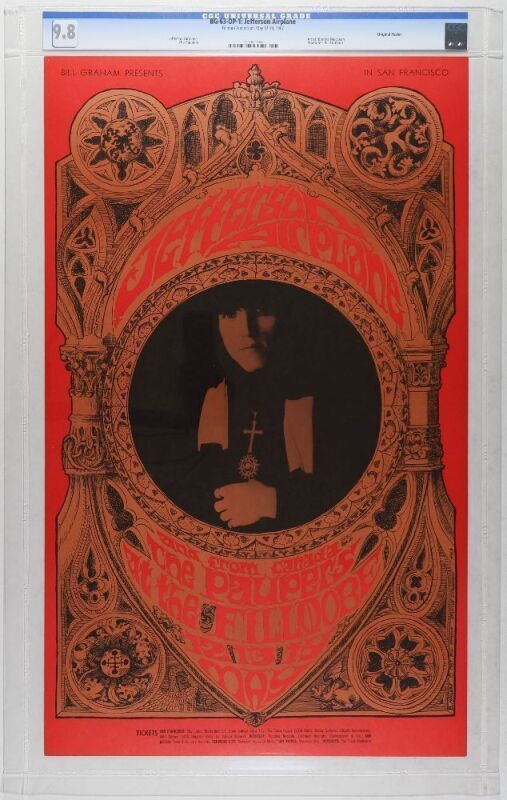 1967 BG-63 Jefferson Airplane The Paupers Fillmore Auditorium Poster CGC 9.8