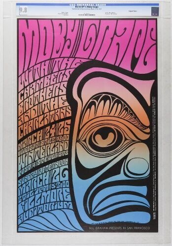 1967 BG-56 Moby Grape Winterland & Fillmore Auditorium Poster CGC 9.8