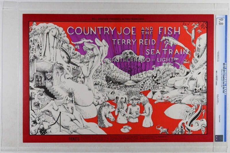 1968 BG-149 Country Joe & the Fish Sea Train Fillmore West Poster CGC 9.8