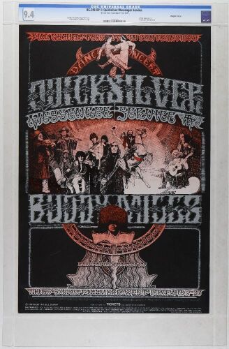 1970 BG-249 Quicksilver Messenger Service Buddy Miles Fillmore West Poster CGC 9.4