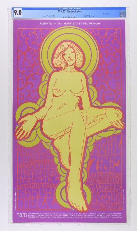 1967 BG-58 The Chambers Brothers Fillmore Auditorium Poster CGC 9.0
