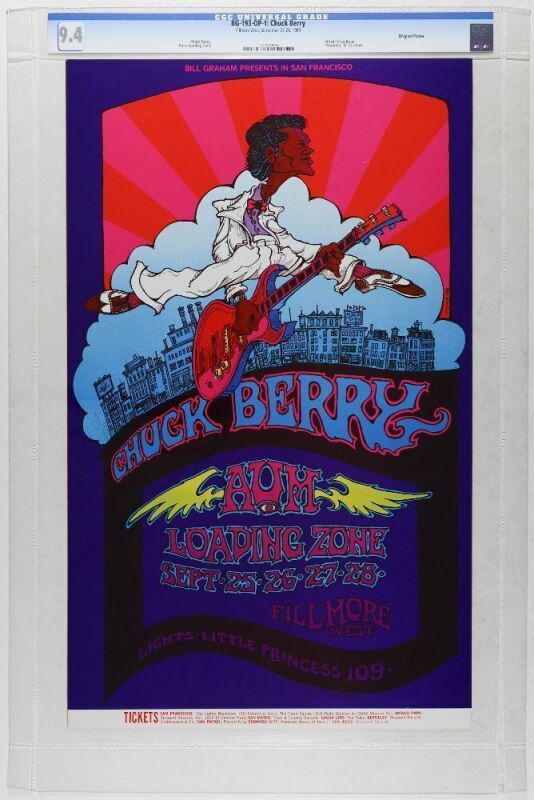1969 BG-193 Chuck Berry Loading Zone Fillmore West Poster CGC 9.4