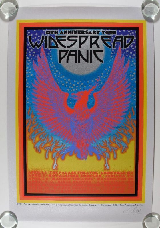 2011 Chuck Sperry Widespread Panic 25th Anniversary Tour LE Signed Sperry Poster Mint 95