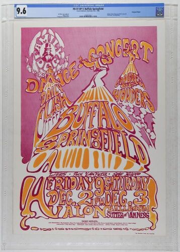 1966 FD-37 Buffalo Springfield Daily Flash Avalon Ballroom Poster CGC 9.6