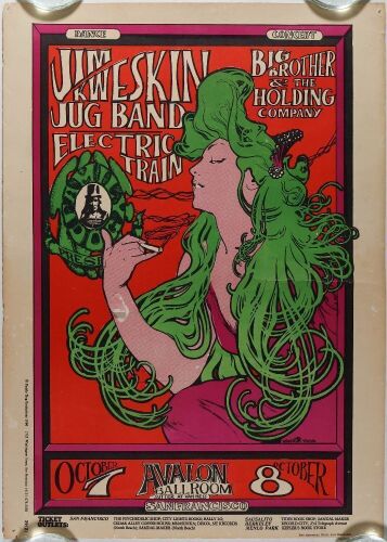1966 FD-29 Big Brother Janis Joplin Avalon Ballroom RP3 Poster Extra Fine 61