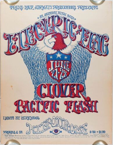 1968 Electric Flag The Hippodrome San Diego Poster Extra Fine 67