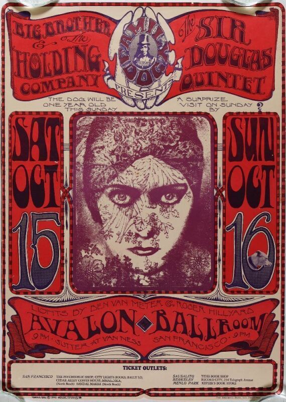 1966 FD-30 Big Brother Janis Joplin Avalon Ballroom Poster Trimmed