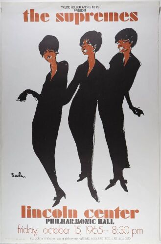 1965 The Supremes Lincoln Center New York Poster Extra Fine 67