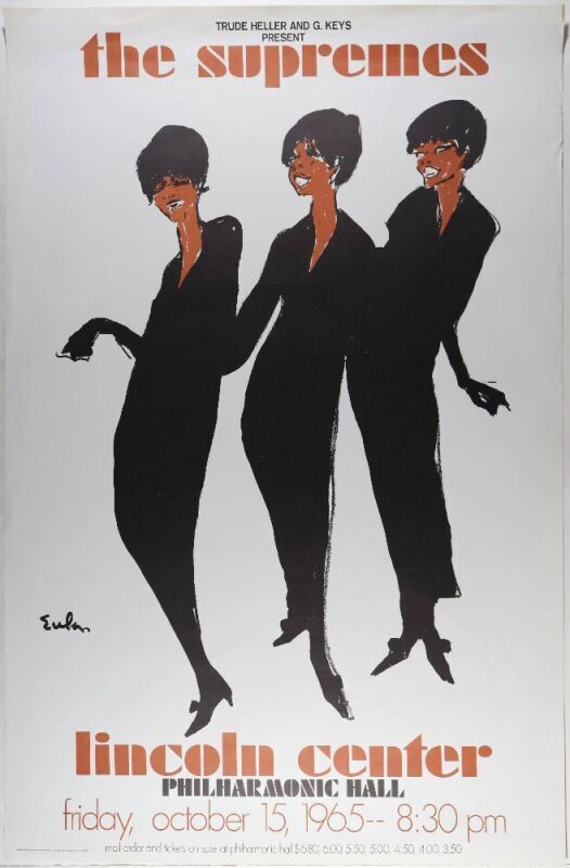 1965 The Supremes Lincoln Center New York Poster Extra Fine 67