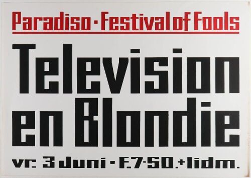 1977 Television Blondie The Paradiso Amsterdam Poster Extra Fine 69