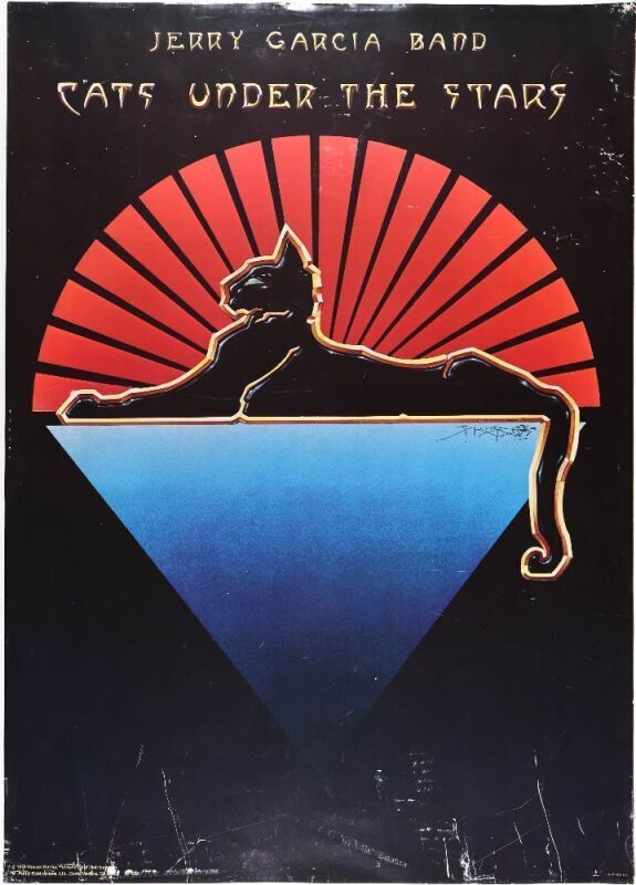 1978 Jerry Garcia Band Cats Under the Stars Portal Productions Headshop Signed Mouse Poster Extra Fine 65
